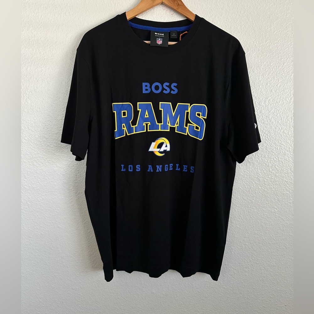 Los Angeles Rams NFL x HUGO BOSS Shirt Super Bowl Stafford Puka Size Medium